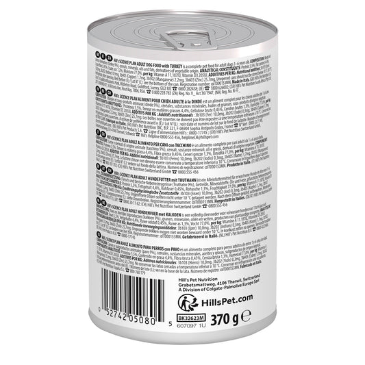 Hill's Science Plan Canine Adult Turkey Can | VetX