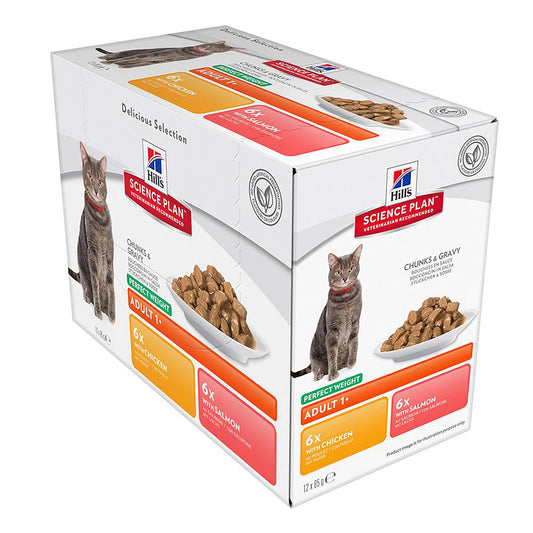 Hill's Science Plan Feline Perfect Weight Chicken & Salmon Pouch | VetX